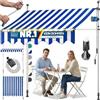 KESSER® Tenda da sole con manovella e catena luminosa a LED, tenda da sole senza fori, resistente ai raggi UV, regolabile in altezza e impermeabile, protezione solare per balcone, terrazza e giardino