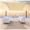 Adpavlix Tenda a Vela Ombreggiante Rettangolo, Tenda Parasole Esterno Protezione Raggi UV HDPE frangivento frangivista Traspirante for Terrazza Campeggio Giardino Piscina(3x1m)