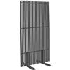 IDMarket - Paravento Decorativo Traforato 80 x 150 cm con lamelle Verticali in Metallo Grigio Antracite