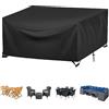 FYHDSH Coperture per Mobili da Giardino Impermeabile, 240x140x80cm, Copertura Tavolo Esterno, Oxford Copertura per Tavolo Esterno, Impermeabile, Antivento, Anti-UV, Rettangolare(Nero)
