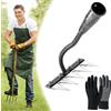 Knubbuf Rastrello in ferro per giardinaggio e diserbo, rastrello da giardino in acciaio al carbonio a 5/6/7/8 denti, rastrello per terreno resistente, rastrello da diserbo in ferro per giardinaggio (5 Teeth)