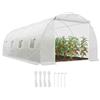 Outsunny Serra da Giardino a Tunnel Per Piante in PE con Tubi di Metallo 6x3x2m Bianco