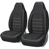 RAKTDA 2 Pezzi Auto Set Coprisedili per Nissan Juke 2019 2020 2021 2022 2023 2024, Universale in Pelle PU Impermeabile Fodere Anteriori Auto Accessori, C-Gray Line