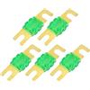 A ABSOPRO Fusibili Piccolo ANL 30A Tono Oro Verde 5 Pezzi Per Audio Auto