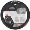 WRC Coprivolante effetto pelle nero ricamato, UNIVERSALE, da 35 a 38 cm