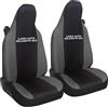 Susy Shop Coprisedili Auto Compatibili Per Smart fortwo, 450 451 e 453, Set 2 Fodere Anteriori, Con Logo Auto Ricamato Sullo Schienale, Lavorazione MADE IN ITALY (Nero/Grigio Scuro)