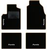 QUEMAR Tappetini Auto per Panda II 2003-2011, Bordo Beige, 4 Ricami | Kit Tappeti Moquette e Gomma su Misura / Set 2 Anteriori + 2 Posteriori / Ricami e Colori Personalizzati / Antiscivolo