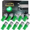 Qasim 10x LED T10 W5W 194 Lampadine Verde 5050 5SMD 168 per Auto Cupola Interna Cruscotto Mappa RV Targa Luci Laterali DC 12V