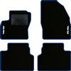 QUEMAR Tappetini Auto compatibili con Ford Kuga I 2008-2012 / Kit Tappeti in Moquette e Gomma su Misura (Set 2 Anteriori + 2 Posteriori) / Ricami e Colori Personalizzati (2 Ricami, Bordo Blu)
