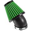PSLER 42 mm Filtro a Cono PSLER Dell'aria Scooter Filtri Aria Moto Curva a 45 Gradi Attraverso Tubo Universalmente per Motocross Pocket Bike(Verde)