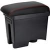 YJYWZH Bracciolo per VW Polo, Vano Portaoggetti a Doppio Strato con Console Centrale, Poggiabraccio Nero, Facile da Installare (Anno 2010-2018) (Nero con Rosso)