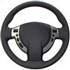 Punxdda Coprivolante Per Nissan Per Qashqai 2007-2015 Per Rogue X-Trail 2008-2013 Per NV200 2009-2016 Per Sentra 2007-2012 Coprivolante Per Auto In Pelle Nera Coprivolante Auto(Black Thread)