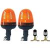 J/J 2X Luci Girofaro 40 LED Lampeggiante Stroboscopica Arancio con 2 Supporti Piantone a T Trattori Mietitrebbie