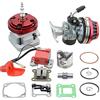 GOOFIT Carburatore 19 Minimoto Cinese con Motore Filtro Aria Cilindro 44mm sostituzione per Decespugliatore 2 Tempi 47cc 49cc Scooter Pit Bike ATV Mini Quad Rosso