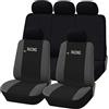 Rebeca Shop Coprisedili auto universali Made in Italy - Racing - schienali posteriori con 2 zip - airbag compatibili in vari colori (Nero/Grigio scuro)
