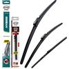 HEYNER Set completo di 3 tergicristalli ibridi HH2420ST15HRF per Porsche Macan dal 2014 in poi