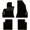 QUEMAR Tappetini Auto per 500L 2012-2022, Bordo Beige, 2 Ricami | Kit Tappeti Moquette e Gomma su Misura / Set 2 Anteriori + 2 Posteriori / Ricami e Colori Personalizzati / Antiscivolo