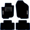QUEMAR Tappetini Auto compatibili con Rav4 III XA30 2006-2013 / Kit Tappeti Moquette e Gomma su Misura (Set 2 Anteriori + 2 Posteriori) / Ricami e Colori Personalizzati (Bordo Blu, 2 Ricami)