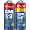 Clima Set ClimaSet 3 in 1 R1234yf refrigerante gas di ricambio - refrigerante per auto con sigillante climatico e olio - bombola del gas 2 x 325 g - set di ricarica per aria condizionata auto - aria