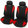 Susy Shop Coprisedili coppia anteriore universali in poliestere adattabili a tutte le auto con sedili standard - modello R2 (Rosso)