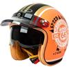 WZGGTEAM Mezzo Casco da Moto, 3/4 Casco Jet Vintage Aperto per Uomini e Donne Adulti, Casco Demi-Jet Omologato ECE con Occhiali con Visiera