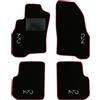 QUEMAR Tappetini Auto compatibili con Alfa Romeo Mito dal 2008 / Kit Tappeti in Moquette e Gomma su Misura (Set 2 Anteriori + 2 Posteriori) / Ricami e Colori Personalizzati (Bordo Fucsia, 4 Ricami)