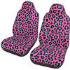 GWINDI Carino Turchese Leopard Stampa Coprisedili Auto 2 pezzi, Universale Auto Sedili Anteriori Elastico Copertura Completa Seat Protector