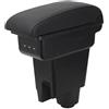 YJYWZH Bracciolo per Fiat Fiorino Qubo (2008-2024) con USB e USB-C | 2 Porte USB e 1 USB-C, Doppio vano portaoggetti, Bracciolo centrale scorrevole, Pelle PU, Base specifica per veicolo