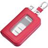 vvag 1 portachiavi universale in pelle PU con gancio e anello, protezione per chiave con cerniera, per telecomando, portachiavi, accessori per auto (rosso)