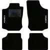 QUEMAR Tappetini Auto per Opel Corsa C, Bordo Nero, 2 Ricami | 2000-2006 / Kit Tappeti Moquette e Gomma su Misura / Set 2 Anteriori + 2 Posteriori / Ricami e Colori Personalizzati