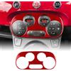 KUNGKIC Per Fiat 500 2008-2023 Abarth 595 2012-2023 Car Central Control AC Panel Pannello di controllo in fibra di carbonio Sticker Decorativi Accessori interni regalo, rosso, stile B