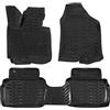 J&J AUTOMOTIVE Tappetini Auto in Gomma su Misura per Hyundai Ix35 2010-2015, Set da 4 Pezzi, Bordo Alto 4 cm, Antiscivolo, Inodore, Colore Nero