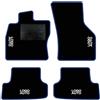 QUEMAR Tappetini Auto per Golf VII 2012-2019, Bordo Blu, 4 Ricami | Kit Tappeti Moquette e Gomma su Misura / Set 2 Anteriori + 2 Posteriori / Ricami e Colori Personalizzati / Antiscivolo