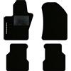 QUEMAR Tappetini Auto compatibili con Compass dal 2017 anche Plug-in Hybrid/Kit Tappeti Moquette e Gomma su Misura (Set 2 Anter.+ 2 Poster.)/Ricami e Colori Personalizzati (1 Ricamo, Bordo Nero)