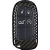 M.JVisun Genuino Fibra di Carbonio Custodie per Chiavi Auto Per Jeep Compass Grand Cherokee SRT Renegade Trailhawk Intelligente Cover Chiave Guscio Chiave - B Stile - Nero
