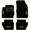 QUEMAR Tappetini Auto compatibili con Ford Fiesta MkVI 6 serie 2008-2017/Kit Tappeti Moquette e Gomma su Misura (Set 2 Anteriori + 2 Poster.)/Ricami e Colori Personalizzati (4 Ricami, Bordo Beige)