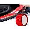Bseical 5D Fibra Di Carbonio Rivestimento Adesivo Car Sticker Auto, Protezioni Per Davanzali Per Porte Auto In Fibra Di Carbonio Universali Autoadesive Per Auto Protettive (Rosso fuoco, 5cmX5m)