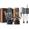 Generico 2Pcs Lampadine H4 LED Con Chip 3570 Fari 6000K Alta Luminosità 360° Per Auto Plug and Play Impermeabile IP68 Luce Bianca Intensa Anabbagliante Abbagliante