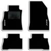 QUEMAR Tappetini Auto per Nissan Juke I, Bordo Bianco, 2 Ricami | 2010-2019 / Kit Tappeti Moquette e Gomma su Misura / Set 2 Anteriori + 2 Posteriori / Ricami e Colori Personalizzati