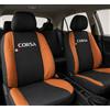 Auto Accessori Lupex | Coprisedili Auto Compatibili con Corsa C D E (2000-2019), Colore Nero Arancione, Made In Italy, Tessuto Policotone, Fodere Sedili Anteriori e Posteriori
