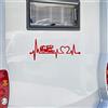 Pimastickerslab Kit 1 Adesivo stickers camper BATTITO CARDIACO CUORE PASSIONE caravan roulotte decal scegli colore cod.1839 (032 ROSSO, cm 55 x 23)