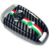 JUNMEI Cover di ricambio per chiave telecomando dell'auto, in plastica ABS ed effetto fibra di carbonio, 3D, con logo nero, nero A