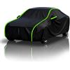 Generico Telo Auto Esterno Antigelo per Volkswagen Maggiolino Cabrio 2011-2019 Telo Copriauto Invernale Impermeabile, Fatto su Misura con Strisce Riflettenti, Tessuto Oxford Con zip-nero-L
