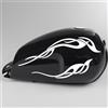 Generico Kit 4 adesivi serbatoio tribale tribal tattoo moto compatibile con shadow rebel vulcan boulevard chief harley bob chopper old style vintage Cod. 2176 (010 Bianco)