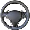 TRVQOT Copertura Volante Per BMW Serie 1 E81 E82 E87 E88 Serie 3 E90 E91 E92 Coprivolante Per Auto In Pelle Intrecciata Antiscivolo Copri Volante(3 Thread)