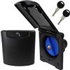 Generisch Bocchettone di riempimento + tappo serbatoio acqua dolce serbatoio caravan camper barca coperchio magnetico 40 mm nero