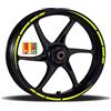 Pimastickerslab Adesivi Cerchioni Moto Set Completo per 2 Ruote 17 Pollici Strisce Cerchi Custom Vari Colori universale Mod.4 cod.RT004 (029 GIALLO FLUO)