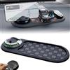NNBWLMAEE Protectivei Multifunction Car Anti Slip Mat, 360° Rotating Rotatable Anti Slip Car Pad Phone Holder, Cars Dashboard Accessories with Temporary Parking Numbe for Organized Storage (Silver)