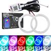 Qasim 1 paio da LED COB Fari Angel Eyes RGB Anello Halo 120MM per Auto da Moto DRL Spia Faro con Coperchio Controllo dell'APP mobile Bluetooth 12V DC