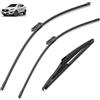 Autopixl Tergicristalli anteriori posteriori for auto compatibili con MG ZS 2017-2023 24+14+10 ZS EV MGZS MGZSEV Parabrezza Parabrezza in gomma morbida senza telaio 2021 (Color : RHD, Size : Front Rear